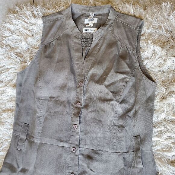 Malvin Hamburg I Love Linen Dress Button Down Size Medium Coastal  Casual - Picture 5 of 13